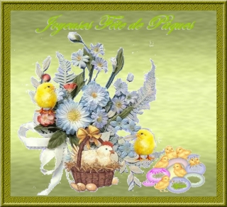 Carte postale virtuelle gratuite Joyeuses f�te de  P�ques - Voir cette image en taille r�elle