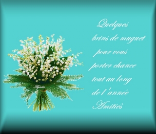 Carte postale virtuelle gratuite Quelques brins de muguet pour vous porter chance - Voir cette image en taille r�elle