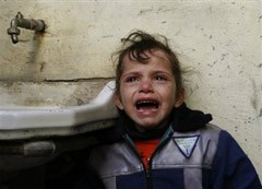 Palestine Occupee - cri d'un enfant de Palestine terrorisé