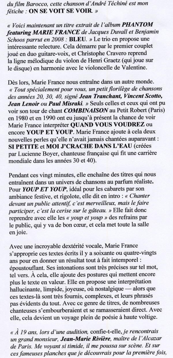 MARIE FRANCE “Par Amour” 15/05/2010 Mac/Val à VITRY-SUR-SEINE (94) : compte-rendu 100520101246853866067147