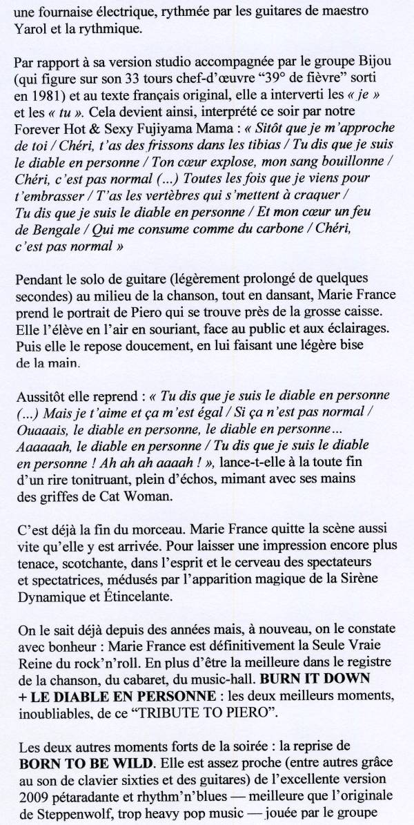 MARIE FRANCE au “TRIBUTE TO PIERO” 31/05/2010 GIBUS (Paris) : compte-rendu 100616015743853866238684